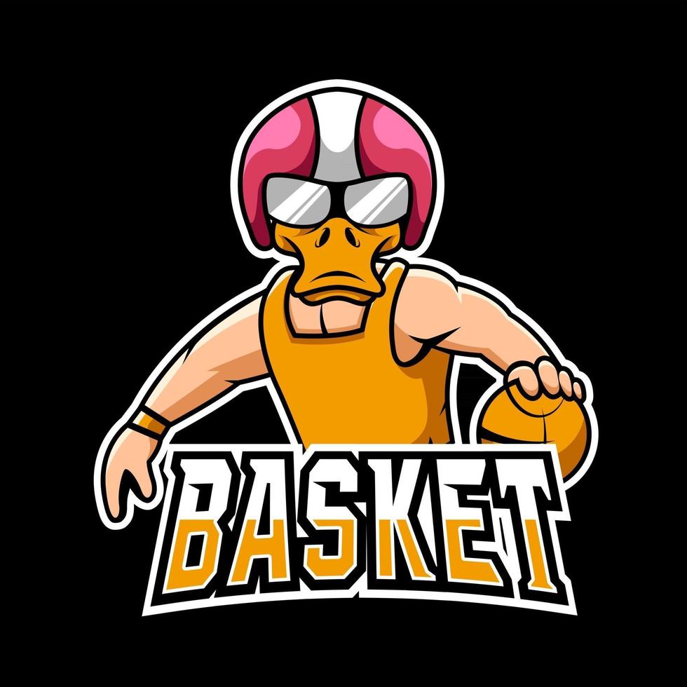 Korbsport- oder Esport-Gaming-Maskottchen-Logo-Vorlage für Ihr Team vektor