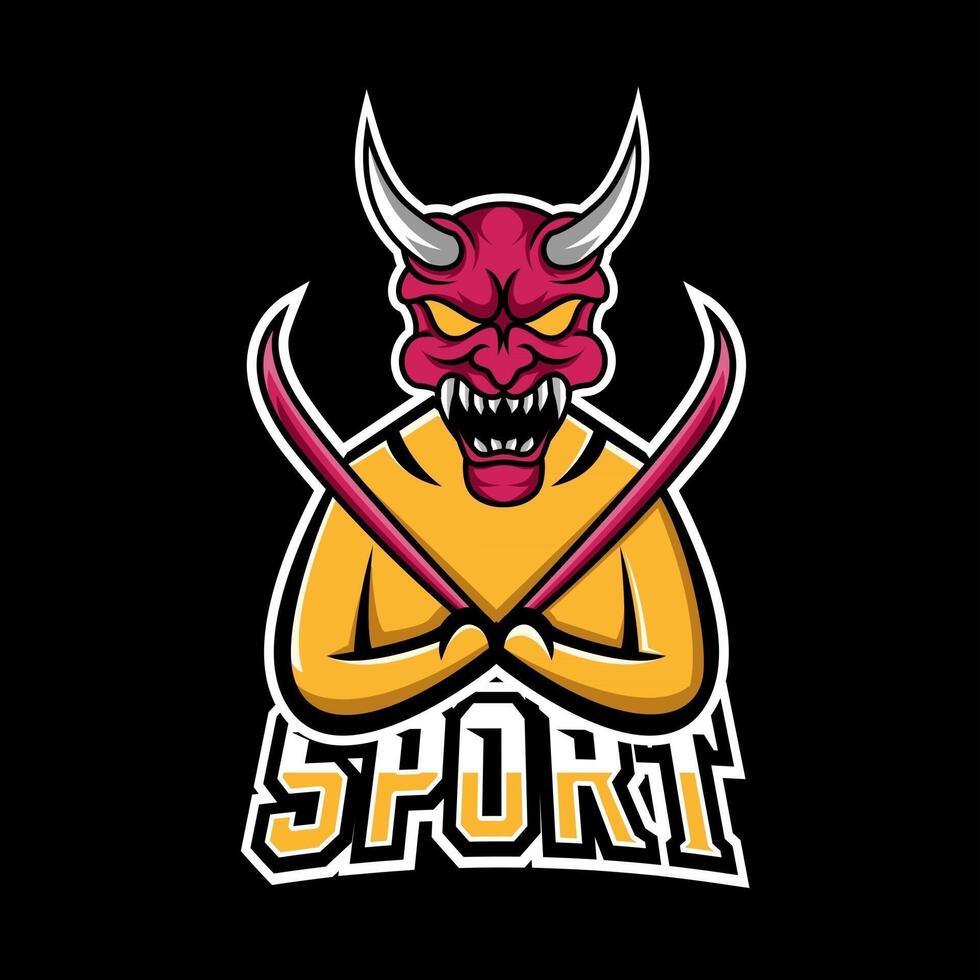 Maskottchen-Logo-Vorlage für Sport oder Esport-Spiele vektor