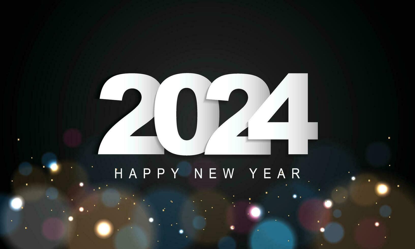 2024 Lycklig ny år bakgrund design. hälsning kort, baner, affisch. vektor illustration.