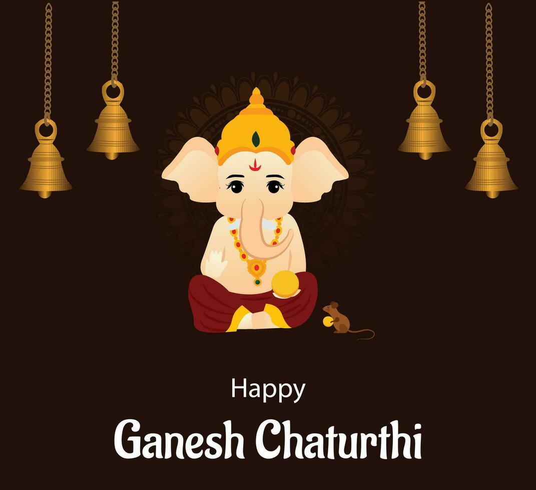 glücklich Ganesh Chaturthi indisch Hindu Festival Vektor Feier