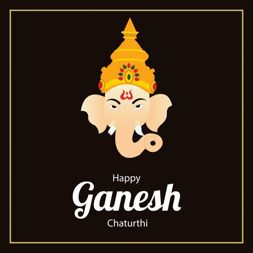 glücklich Ganesh Chaturthi indisch Hindu Festival Vektor Feier