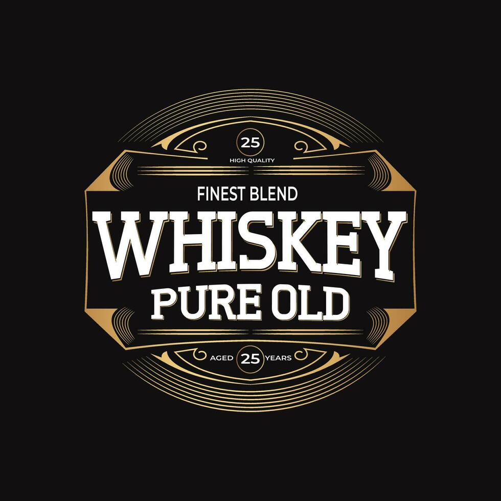whisky hus logotyp. retro årgång pub eller bar emblem. restaurang med skön text isolerat på mörk bakgrund. företag kort identitet. vektor