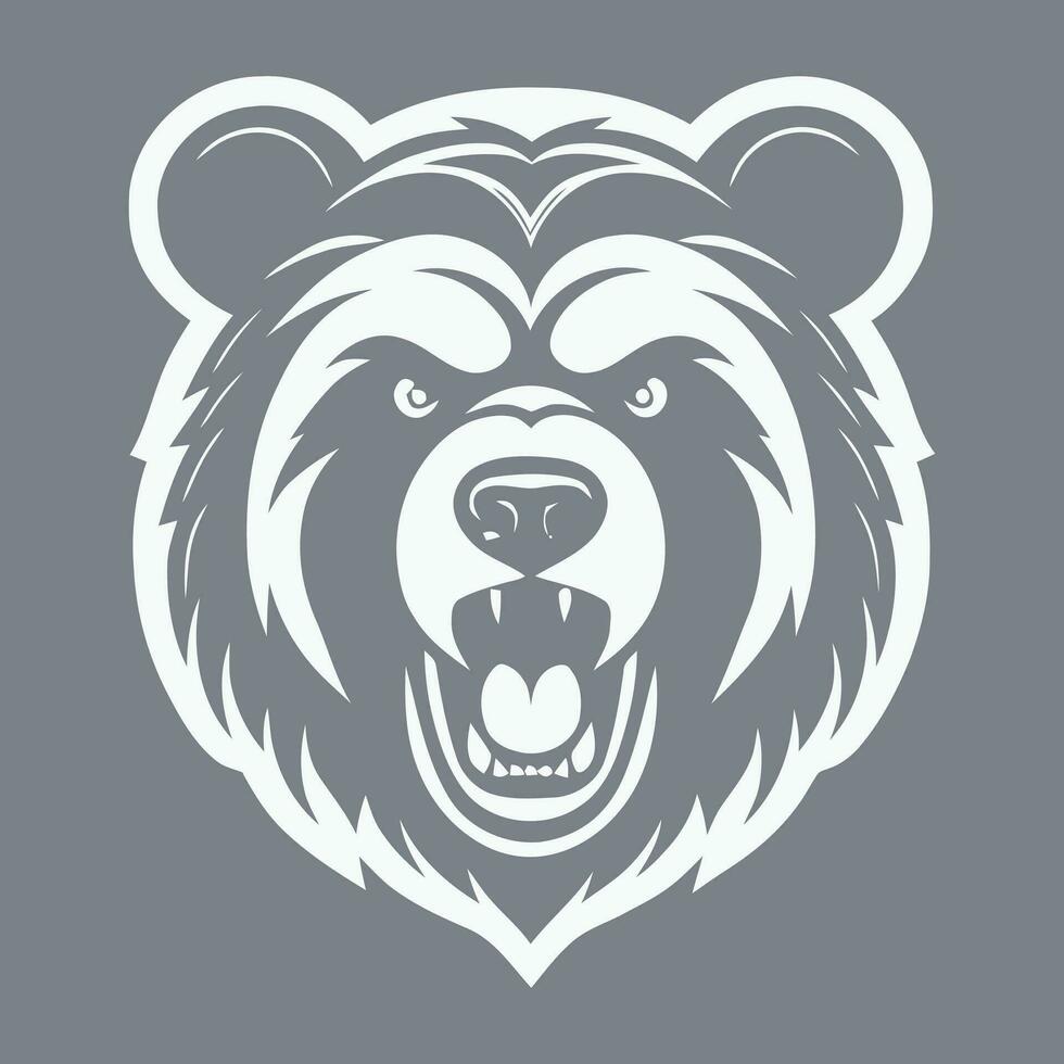 Bär Logo Vektor wütend wild mutig unheimlich Tier wild überschwänglich Grizzly Natur Wald