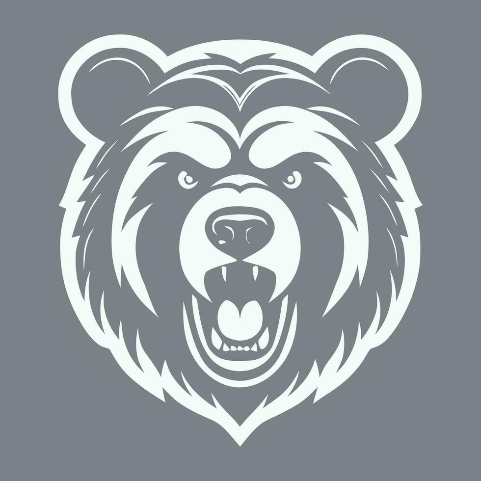 Björn logotyp vektor arg våldsam modig skrämmande fä vild sprudlande grizzly natur skog