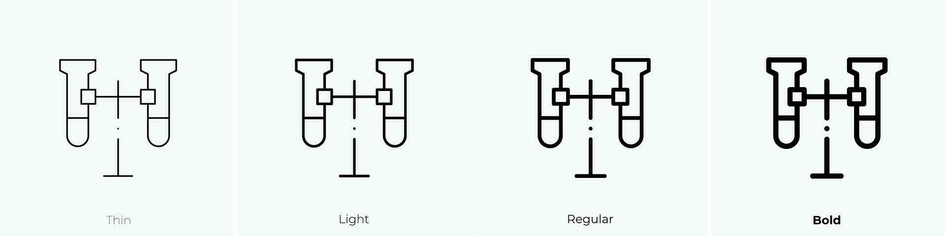 Prüfung Röhren Symbol. dünn, Licht, regulär und Fett gedruckt Stil Design isoliert auf Weiß Hintergrund vektor