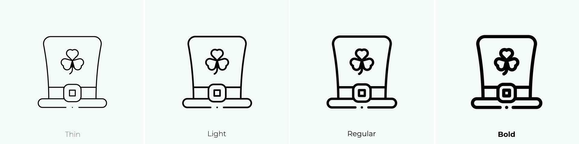 oben Hut Symbol. dünn, Licht, regulär und Fett gedruckt Stil Design isoliert auf Weiß Hintergrund vektor