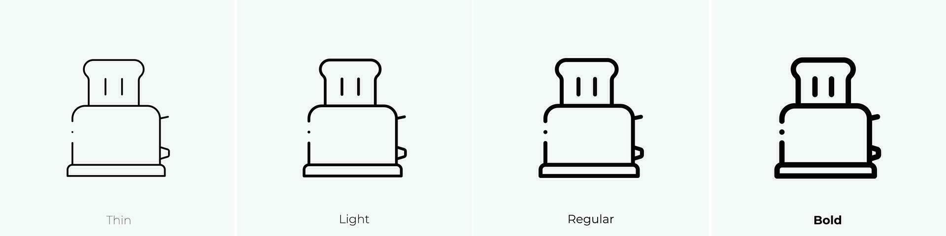 Toast Symbol. dünn, Licht, regulär und Fett gedruckt Stil Design isoliert auf Weiß Hintergrund vektor