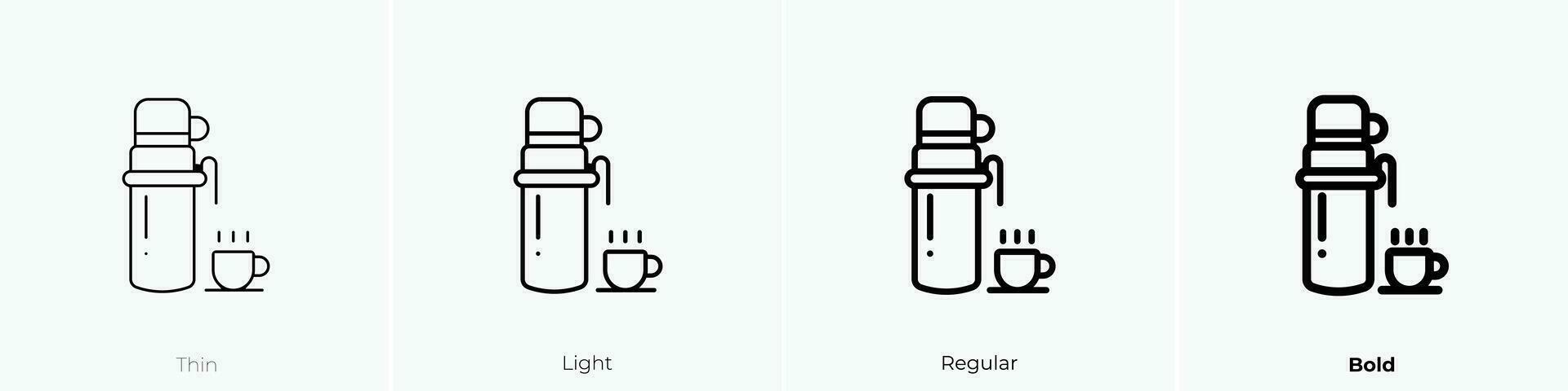 thermo Symbol. dünn, Licht, regulär und Fett gedruckt Stil Design isoliert auf Weiß Hintergrund vektor