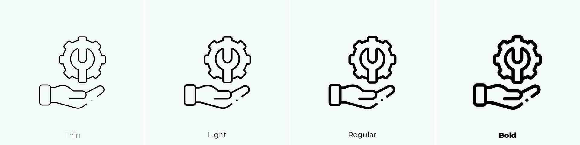 teknisk Stöd ikon. tunn, ljus, regelbunden och djärv stil design isolerat på vit bakgrund vektor