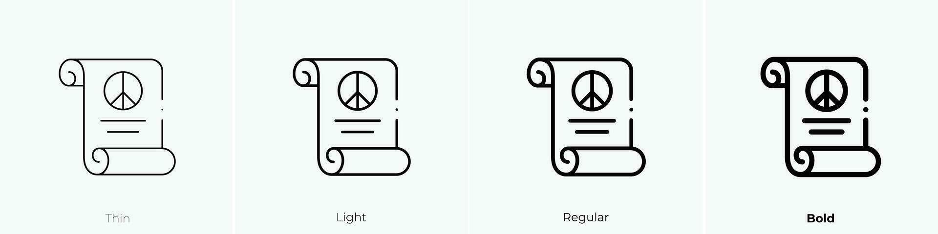 Vertrag Symbol. dünn, Licht, regulär und Fett gedruckt Stil Design isoliert auf Weiß Hintergrund vektor