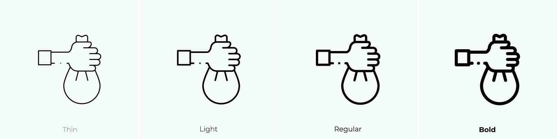 kasta skräp ikon. tunn, ljus, regelbunden och djärv stil design isolerat på vit bakgrund vektor