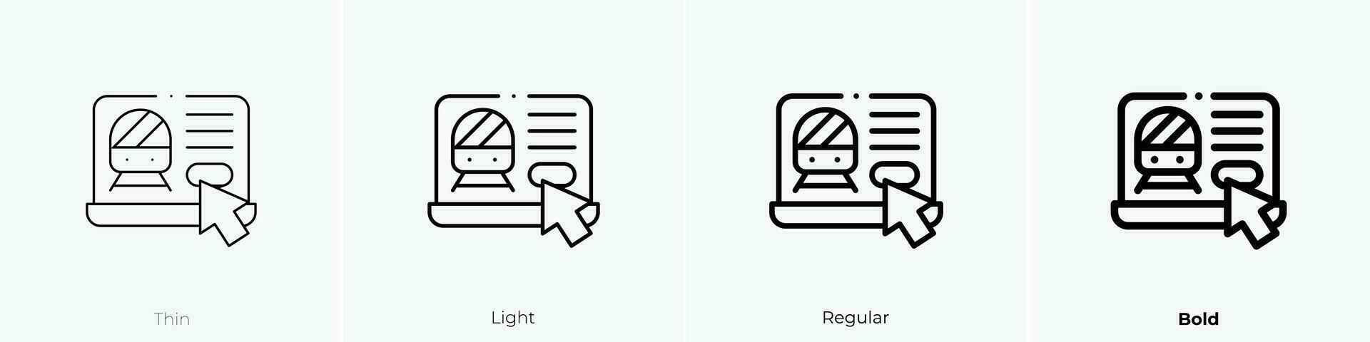 Zug Symbol. dünn, Licht, regulär und Fett gedruckt Stil Design isoliert auf Weiß Hintergrund vektor