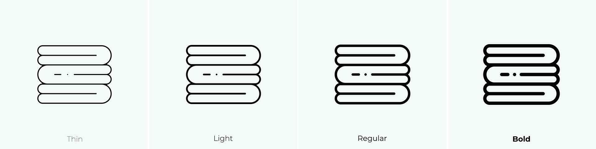 Handtücher Symbol. dünn, Licht, regulär und Fett gedruckt Stil Design isoliert auf Weiß Hintergrund vektor