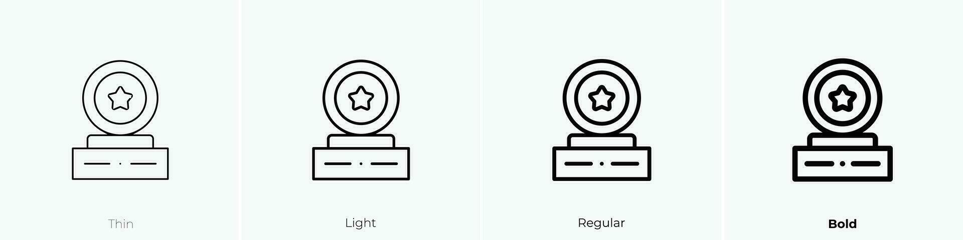 trofén ikon. tunn, ljus, regelbunden och djärv stil design isolerat på vit bakgrund vektor