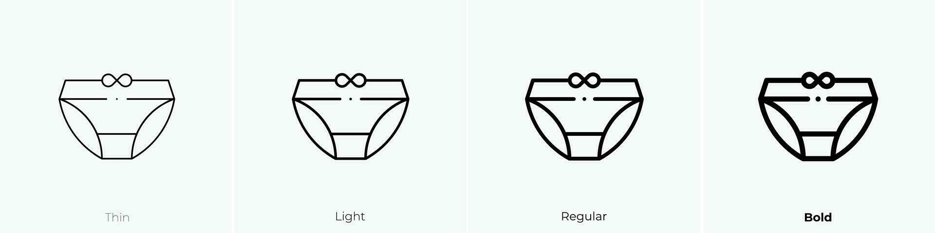 Unterwäsche Symbol. dünn, Licht, regulär und Fett gedruckt Stil Design isoliert auf Weiß Hintergrund vektor