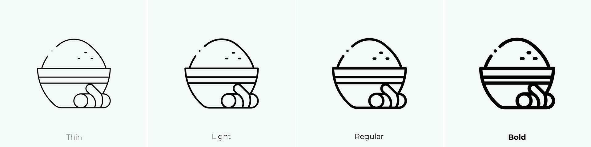 Kurkuma Symbol. dünn, Licht, regulär und Fett gedruckt Stil Design isoliert auf Weiß Hintergrund vektor