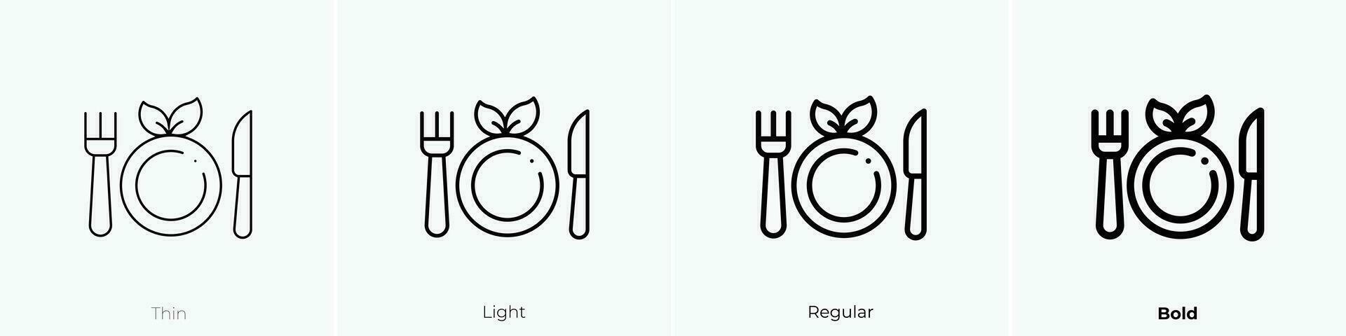 vegetarian ikon. tunn, ljus, regelbunden och djärv stil design isolerat på vit bakgrund vektor
