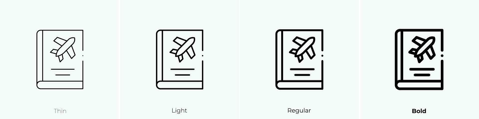 Reise leiten Symbol. dünn, Licht, regulär und Fett gedruckt Stil Design isoliert auf Weiß Hintergrund vektor