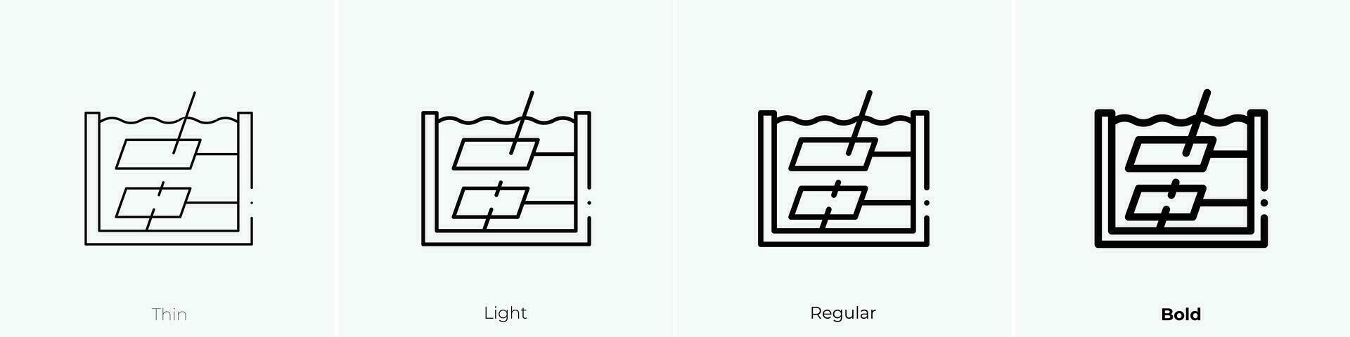 unter Wasser Symbol. dünn, Licht, regulär und Fett gedruckt Stil Design isoliert auf Weiß Hintergrund vektor