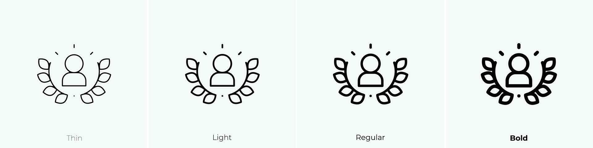 Benutzer Symbol. dünn, Licht, regulär und Fett gedruckt Stil Design isoliert auf Weiß Hintergrund vektor