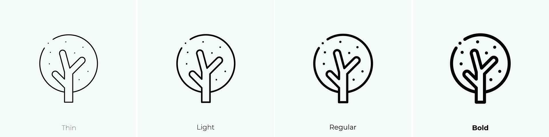 Baum Symbol. dünn, Licht, regulär und Fett gedruckt Stil Design isoliert auf Weiß Hintergrund vektor