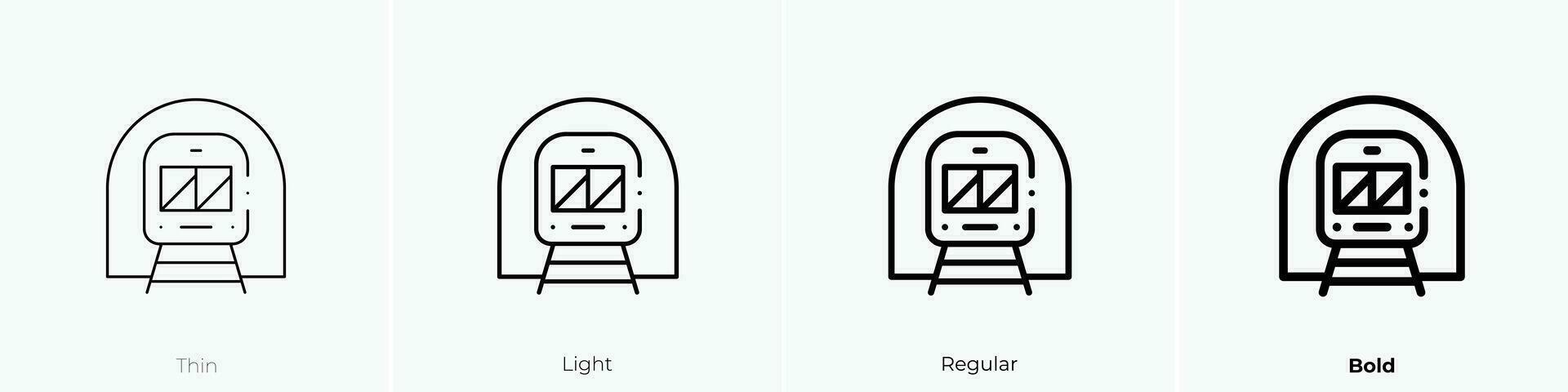 Zug Symbol. dünn, Licht, regulär und Fett gedruckt Stil Design isoliert auf Weiß Hintergrund vektor