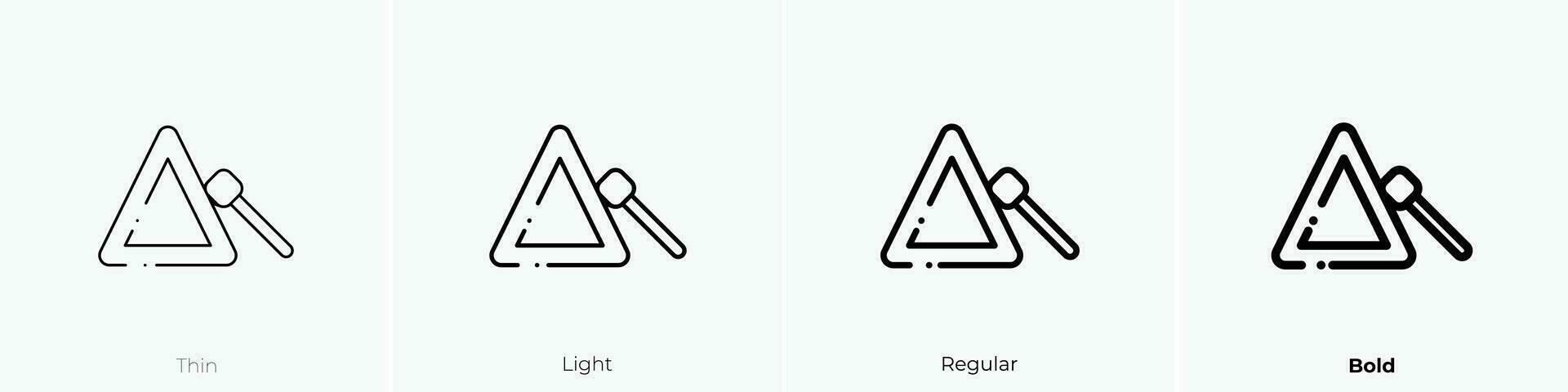 Dreieck Symbol. dünn, Licht, regulär und Fett gedruckt Stil Design isoliert auf Weiß Hintergrund vektor