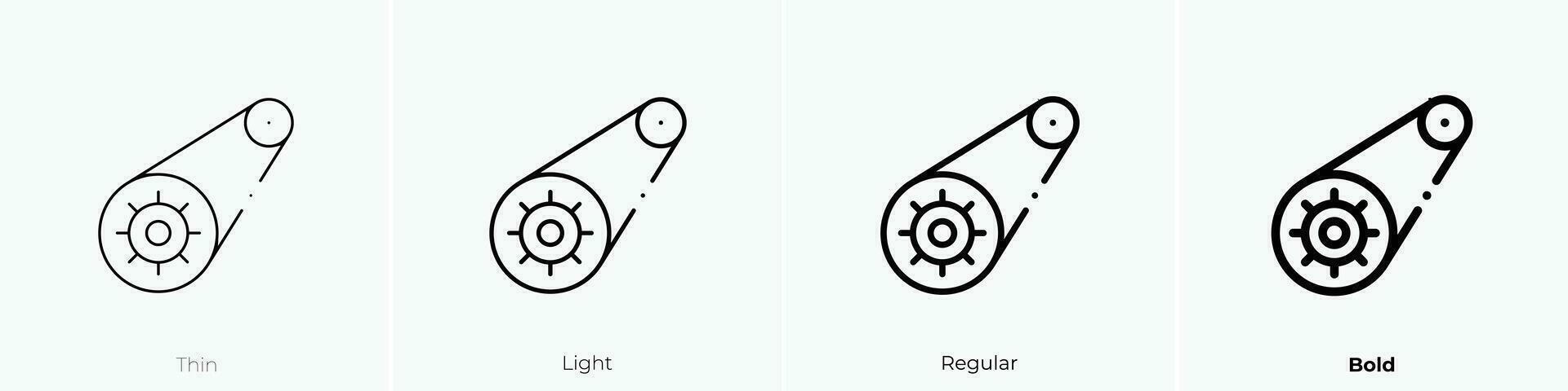 tidpunkt bälte ikon. tunn, ljus, regelbunden och djärv stil design isolerat på vit bakgrund vektor