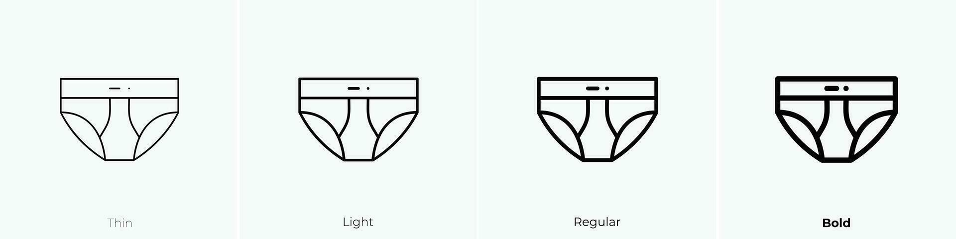 kalsonger ikon. tunn, ljus, regelbunden och djärv stil design isolerat på vit bakgrund vektor