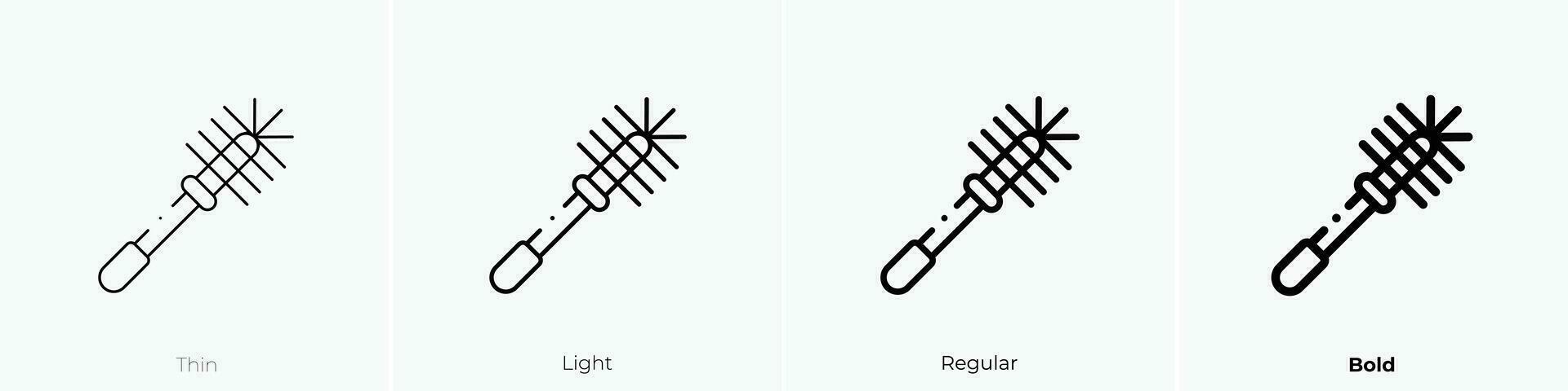 Toilette Bürste Symbol. dünn, Licht, regulär und Fett gedruckt Stil Design isoliert auf Weiß Hintergrund vektor