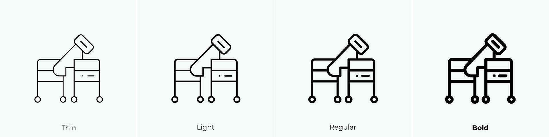 Trick Symbol. dünn, Licht, regulär und Fett gedruckt Stil Design isoliert auf Weiß Hintergrund vektor