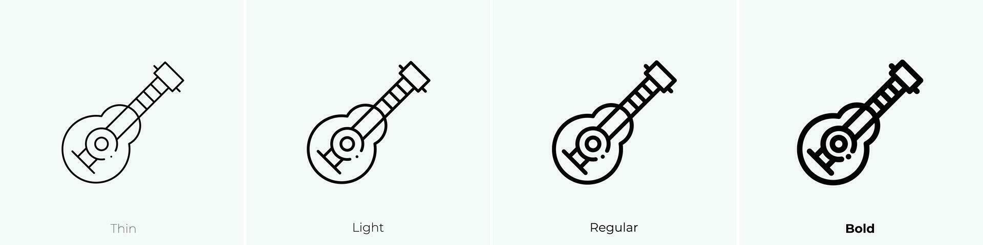 ukelele ikon. tunn, ljus, regelbunden och djärv stil design isolerat på vit bakgrund vektor