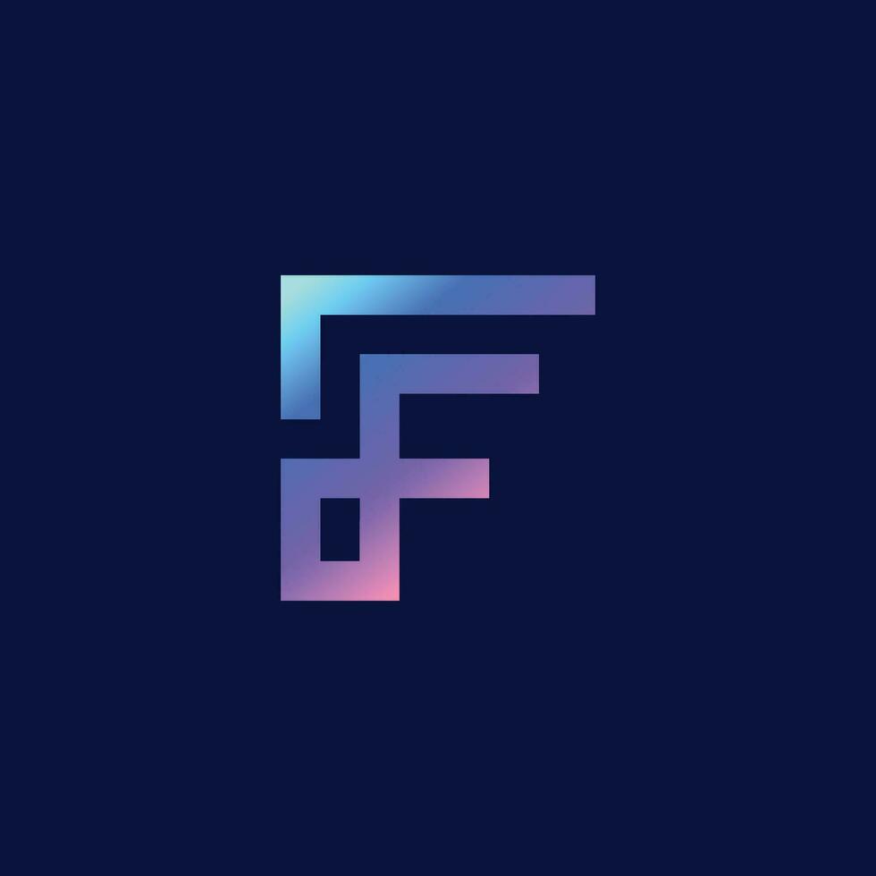 Brief f Logo Gradient modern Logo Design vektor