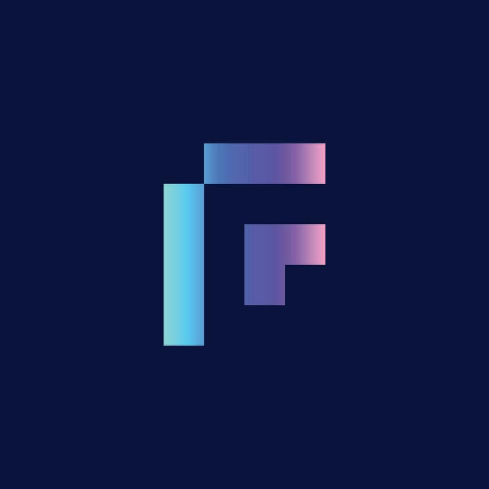 Brief f Logo Gradient modern Logo Design vektor