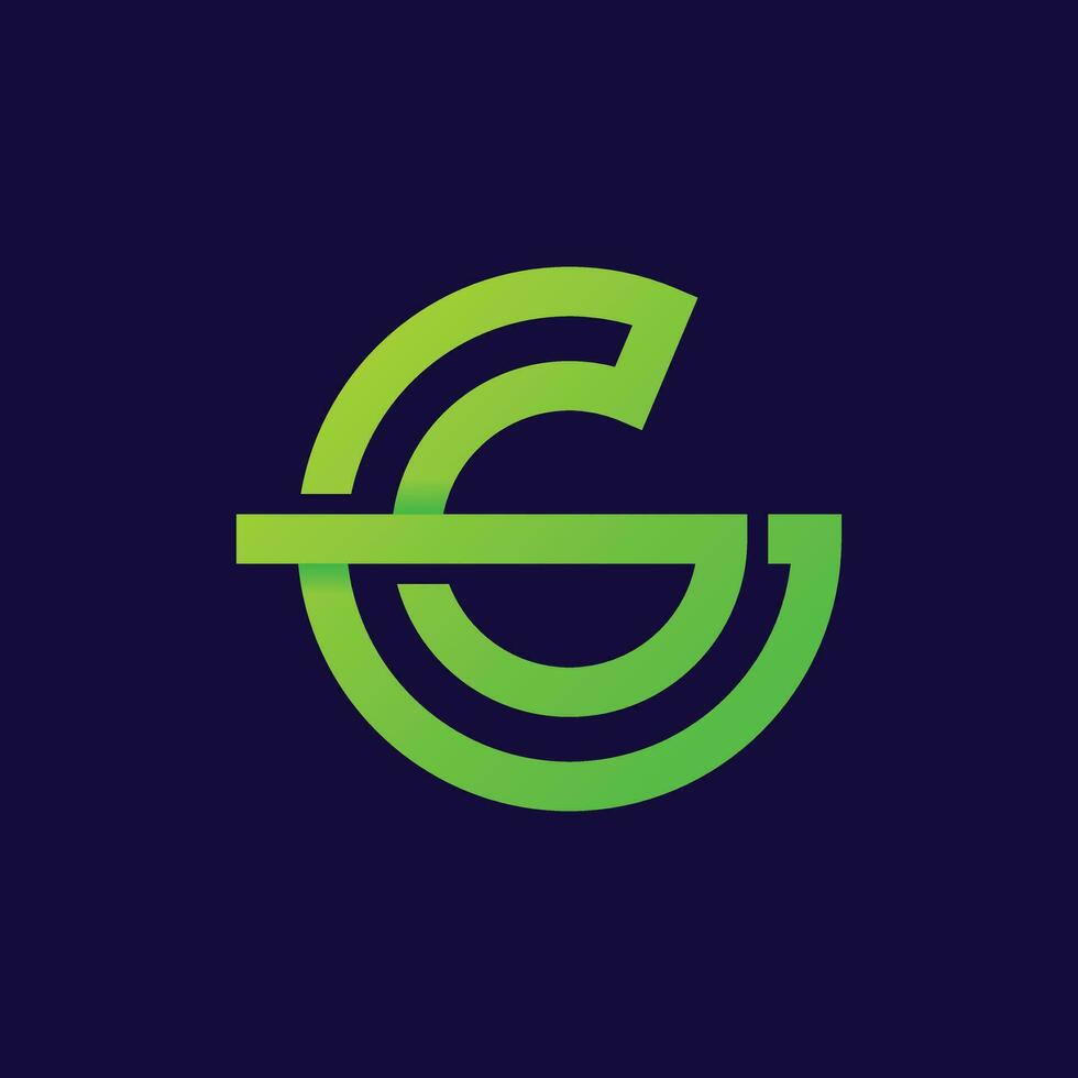 Brief G Logo mit Grün Gradient modern Geschäft Logo Design vektor