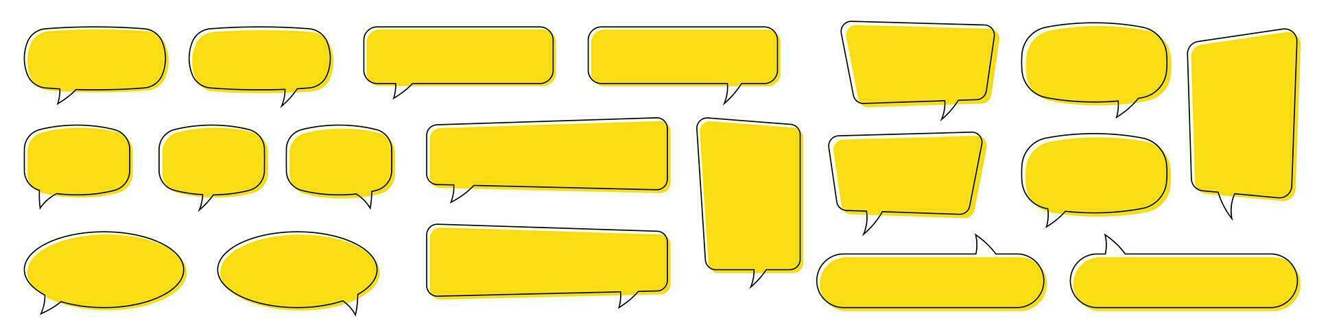 Plaudern Blase im Gelb, Zitat Hintergrund, Rede Blase, Botschaft Box Satz. vektor