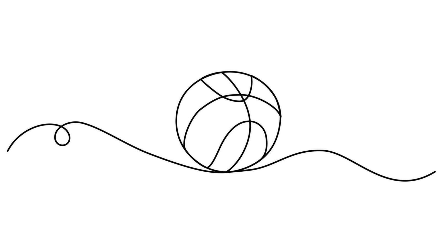 ett kontinuerlig linje teckning basketboll. sport boll begrepp. redigerbar stroke. översikt vektor illustration