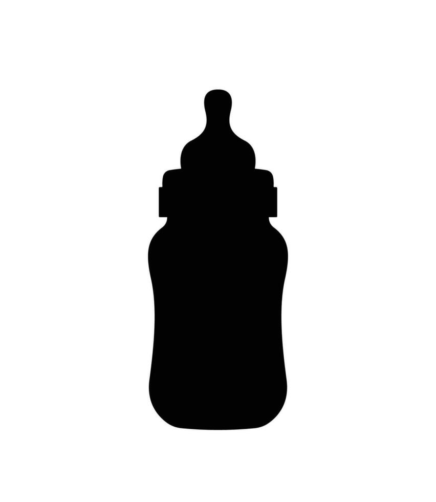 Kinder Fütterung Flasche Silhouette, Milch Baby Flasche vektor