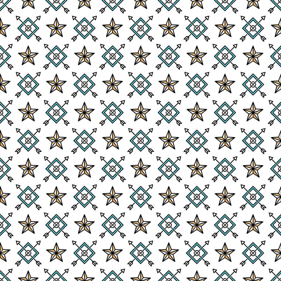 en mönster med stjärnor och kvadrater på en vit bakgrund vektor