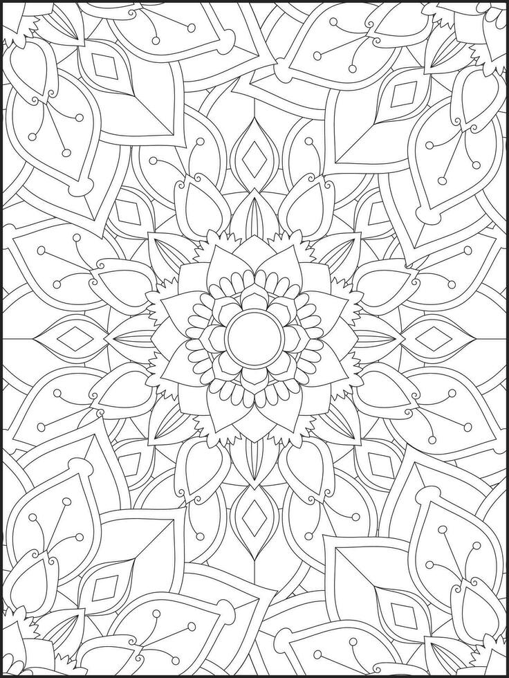 mandala, Mandala Färbung Buchseite, Blumen- Mandala Färbung Buchseite. Blumen- Mandala Muster Erwachsene Färbung Seite vektor