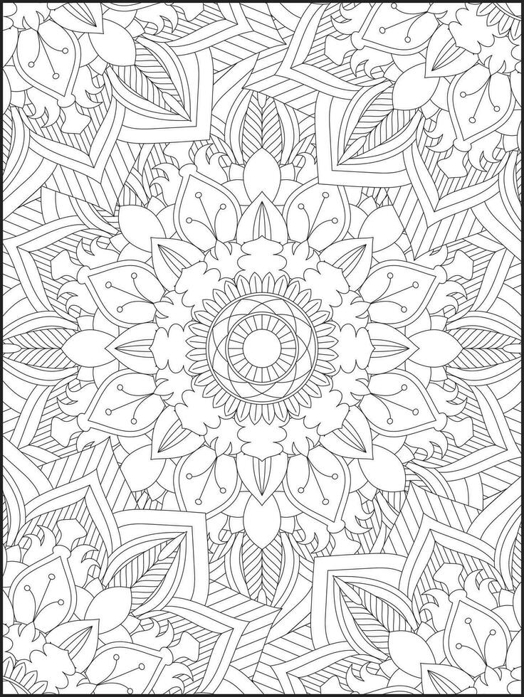 mandala, mandala färg sida, blommig mandala färg sida. blommig mandala mönster vuxen färg sida vektor