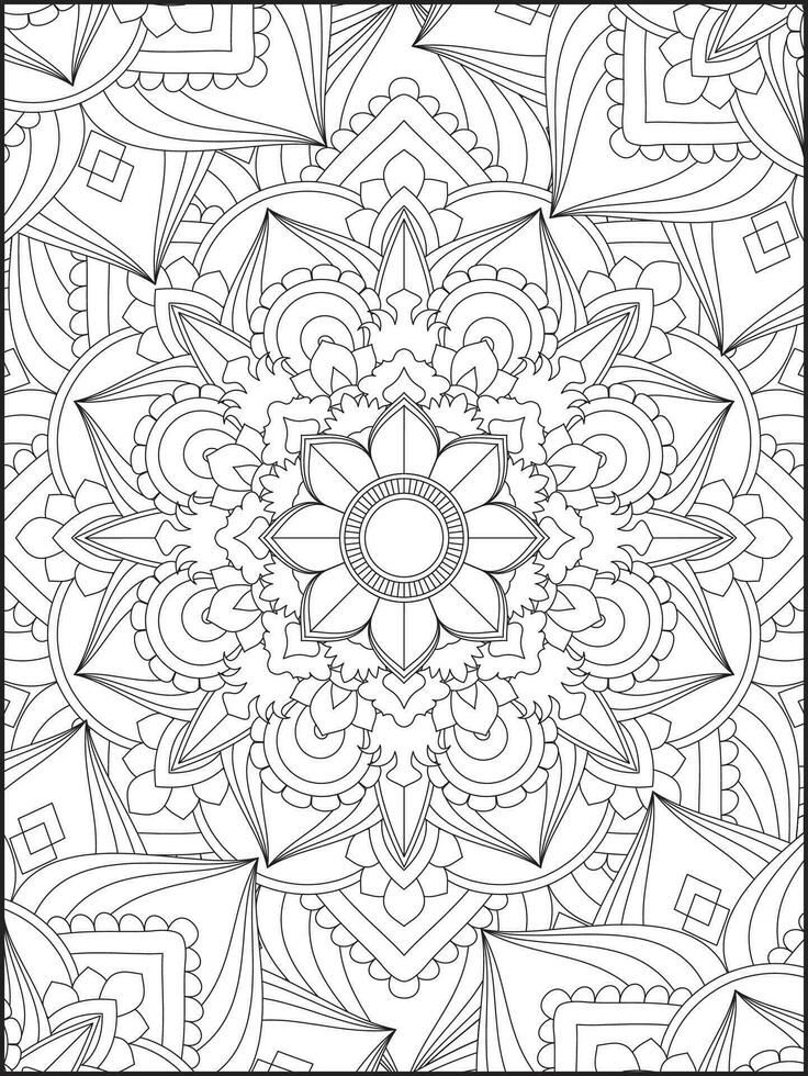 mandala, Mandala Färbung Buchseite, Blumen- Mandala Färbung Buchseite. Blumen- Mandala Muster Erwachsene Färbung Seite vektor