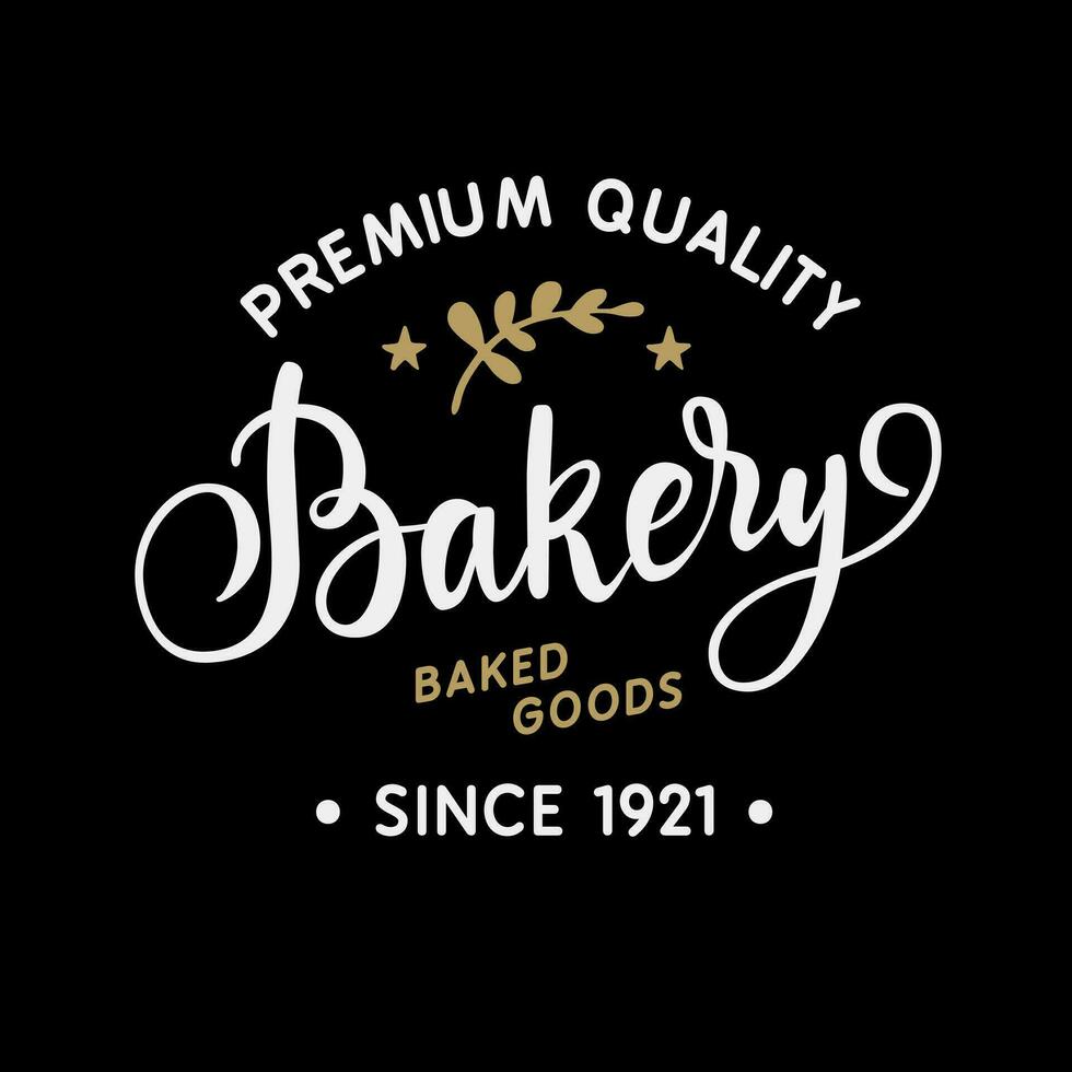 Bäckerei Logo Design mit Beschriftung und Sterne vektor