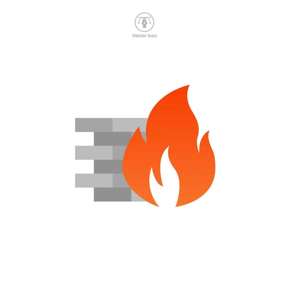 brandvägg ikon symbol vektor illustration isolerat på vit bakgrund