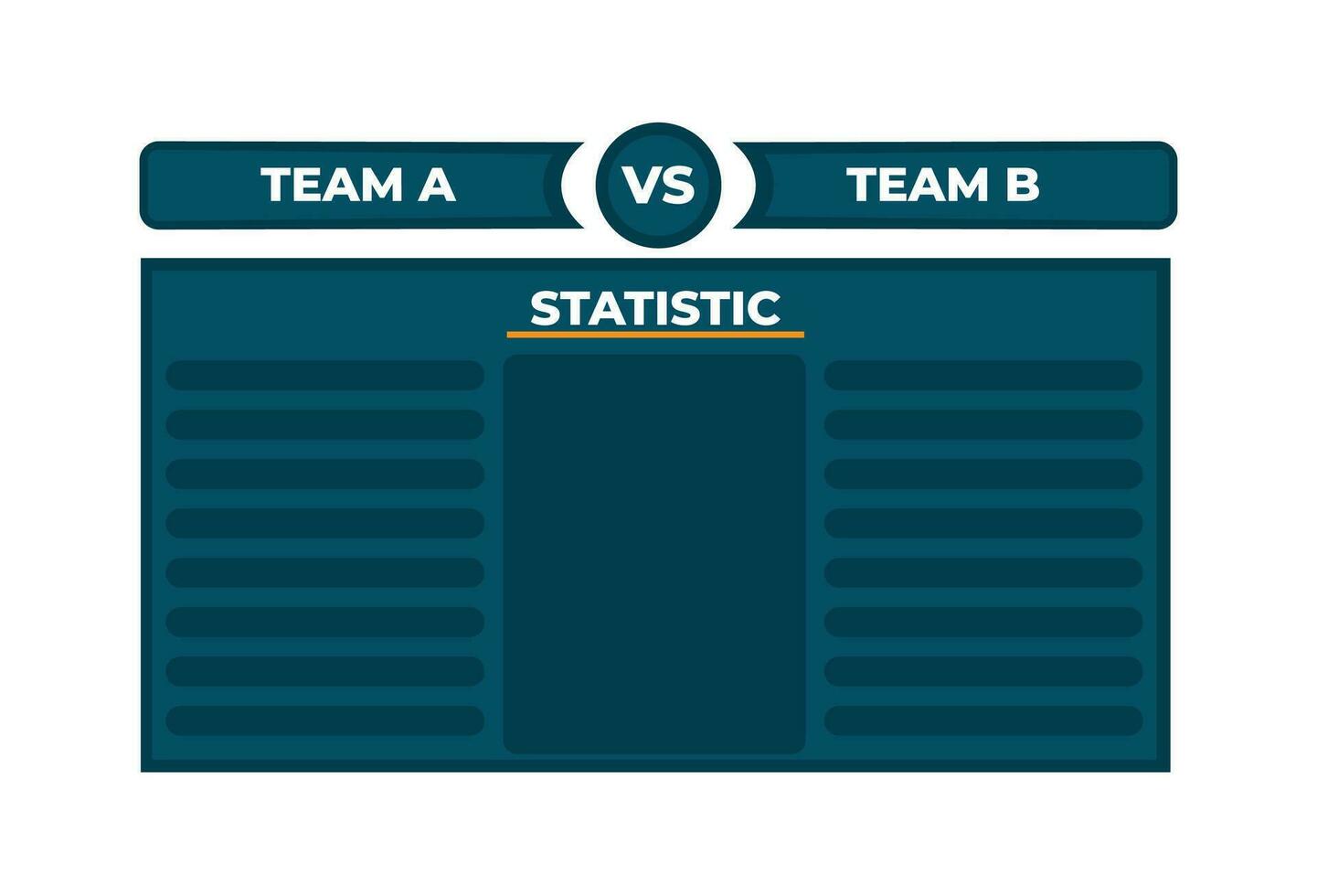 Anzeigetafel Übertragung Sport Fußball, Illustration von ein Fußball Anzeigetafel, entlang mit ein Tabelle von Statistiken, Partituren und leer Felder Das Sie können füllen im wie erforderlich. Grafik Fußball Vorlage vektor