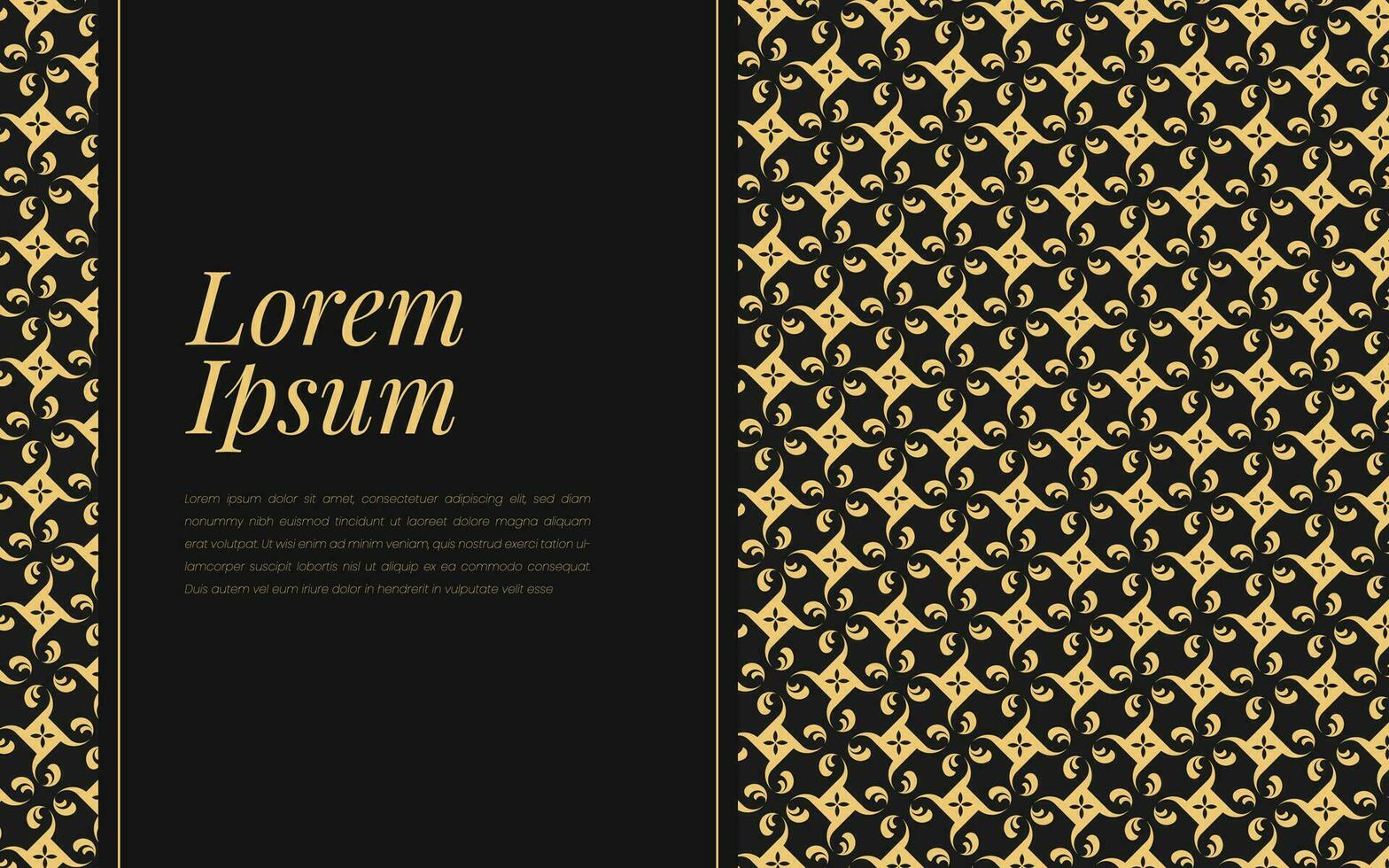 Gold und schwarz Muster auf abstrakt Hintergrund geometrisch Mosaik im luxuriös Ornament Stil. vektor