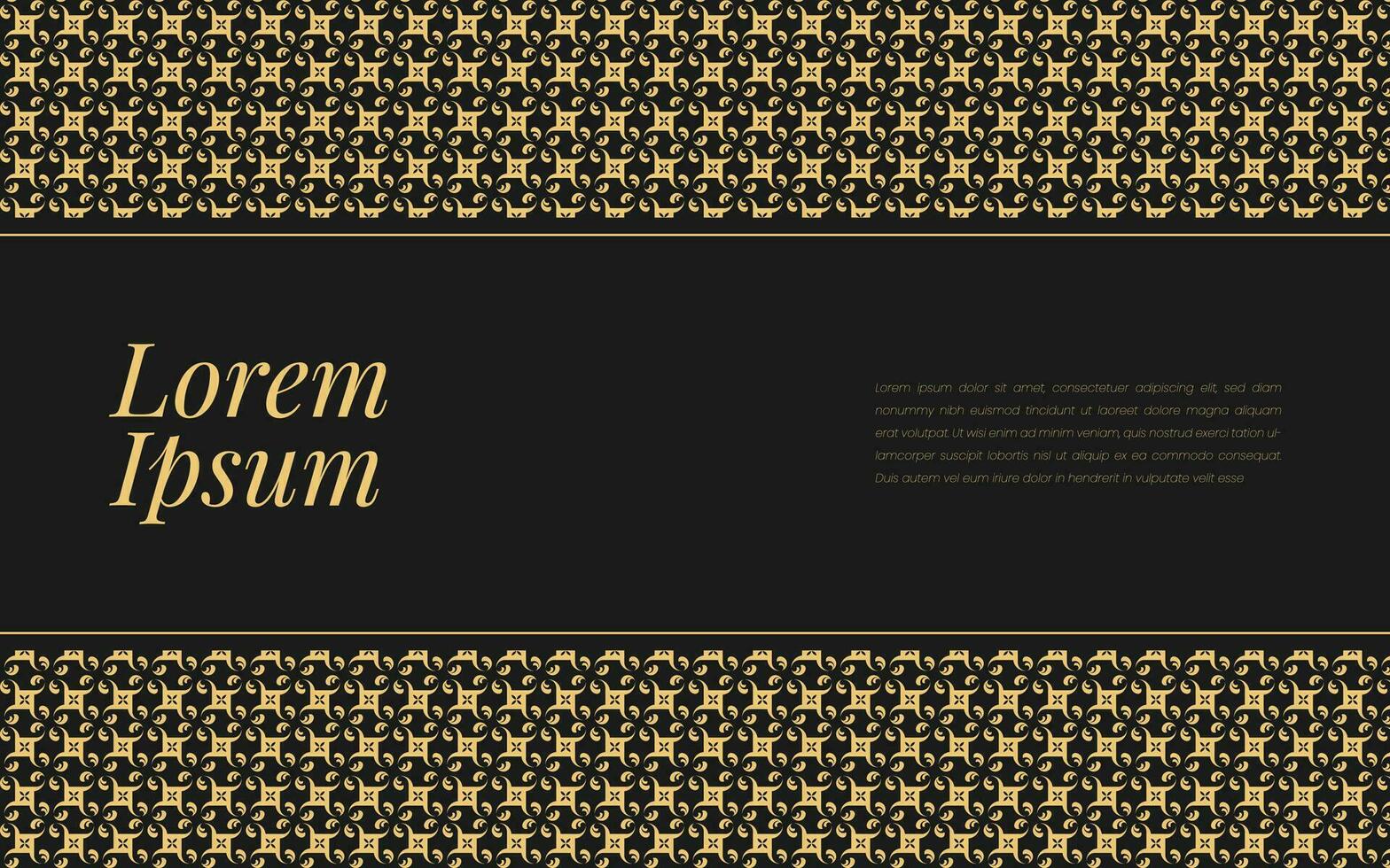 Gold und schwarz Muster auf abstrakt Hintergrund geometrisch Mosaik im luxuriös Ornament Stil. vektor