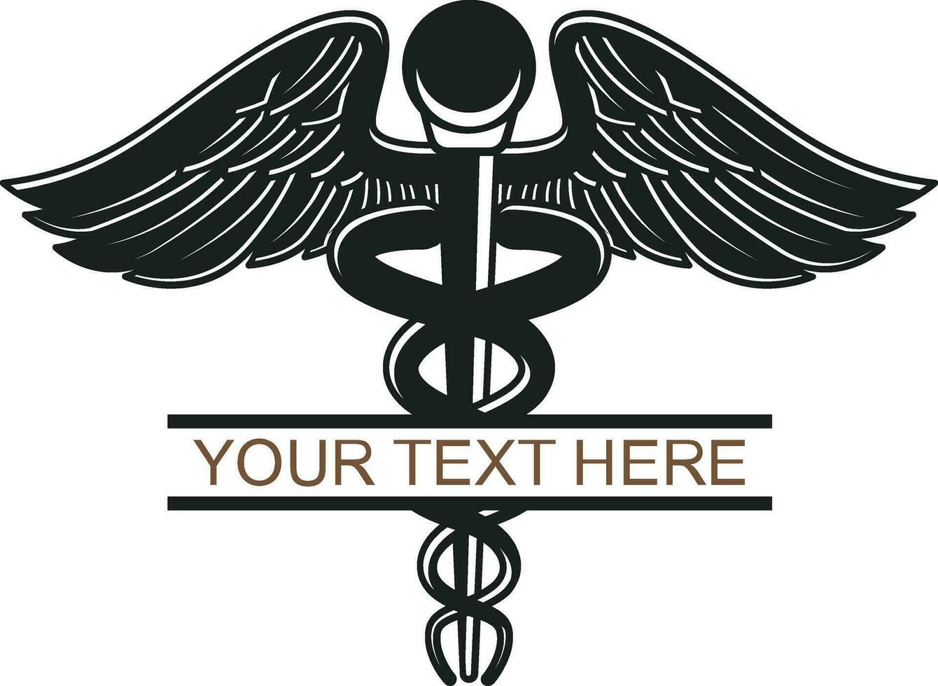 caduceus symbol monogram, caduceus symbol med stetoskop, stetoskop, caduceus, medicinsk, sjukvård , monogram , vektor