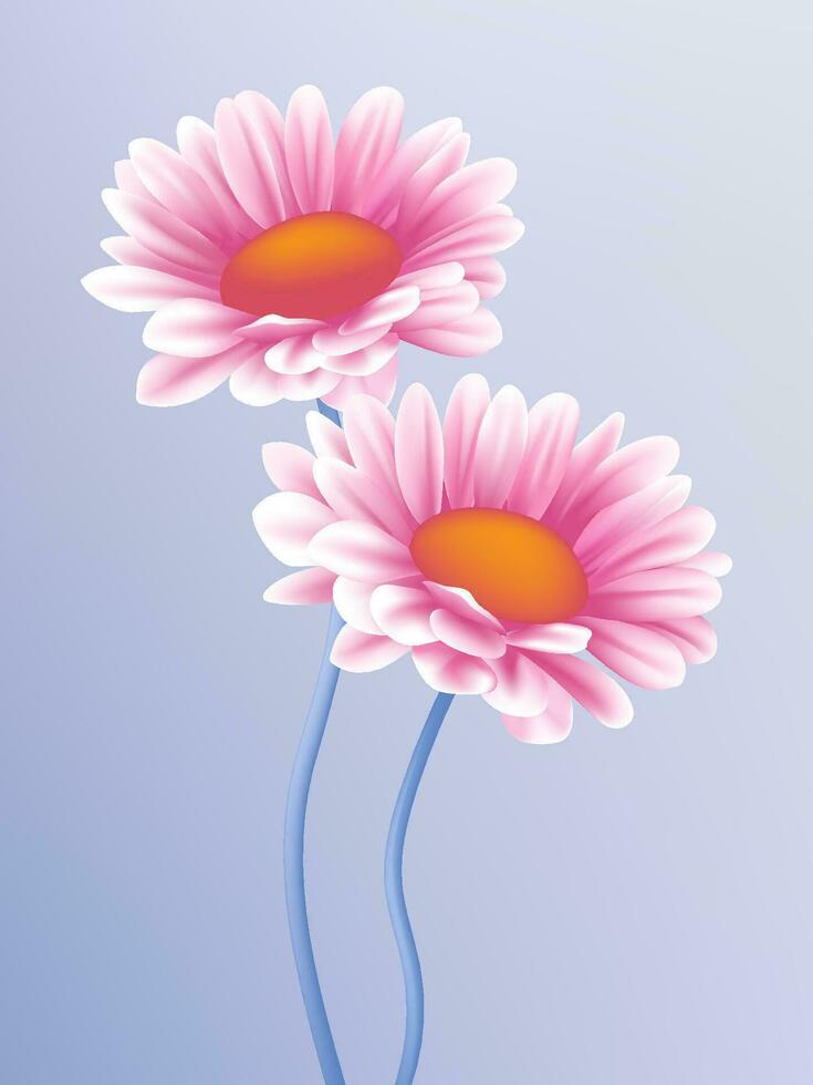 Vektor Hand gemalt Rosa Blumen
