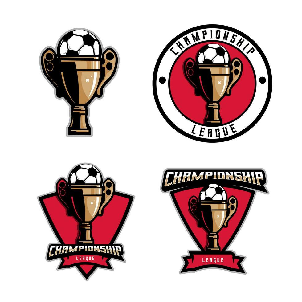 Trophäe Sport Logo Design. Gewinner Meisterschaft zum Sport Fußball Fußball vektor